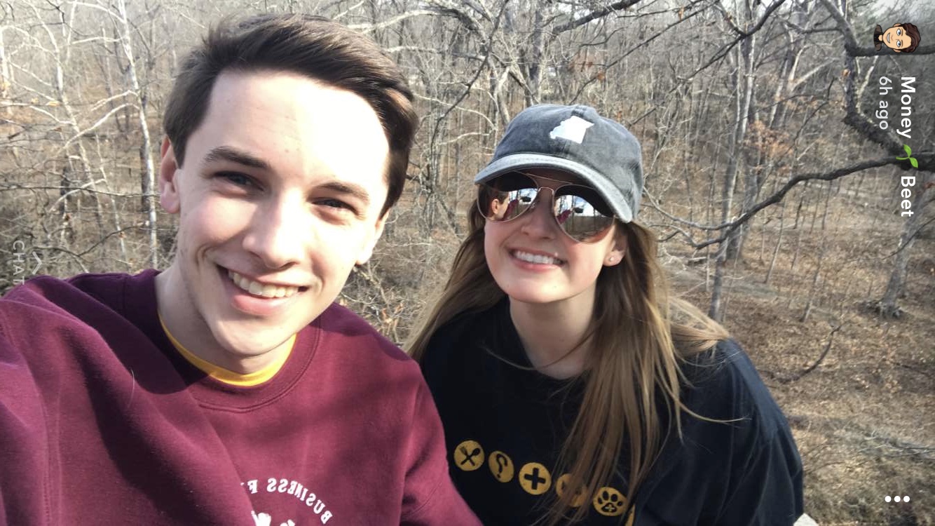 Casey and Bradon hiking