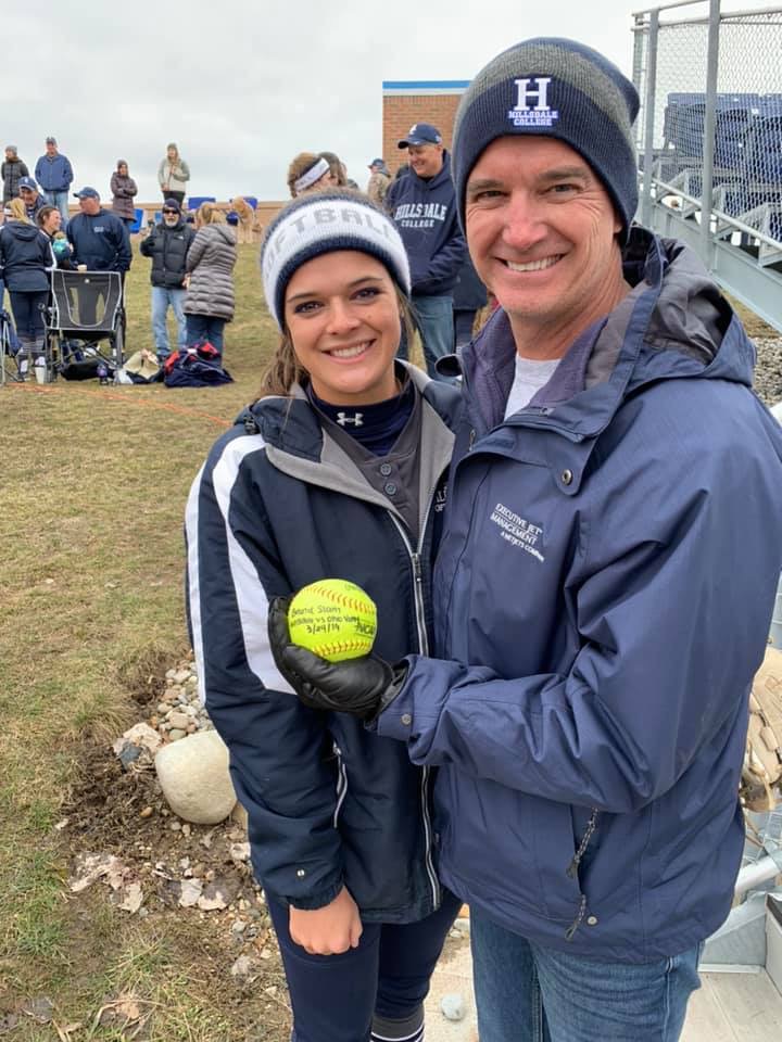 Natalie and Dad with Grand Slam ball